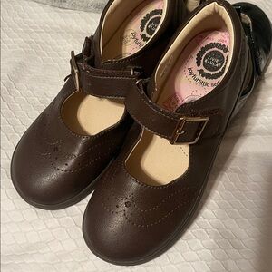 Girls Live &  Luca Brown Mary Jane School Shoes with Buckle